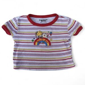 Rainbow Striped Red-Trim Kids Tee